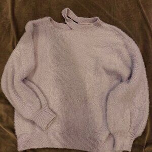 Zaful Super Soft Lilac Sweater with "Ripped" Neckline -- Size XL -- EUC